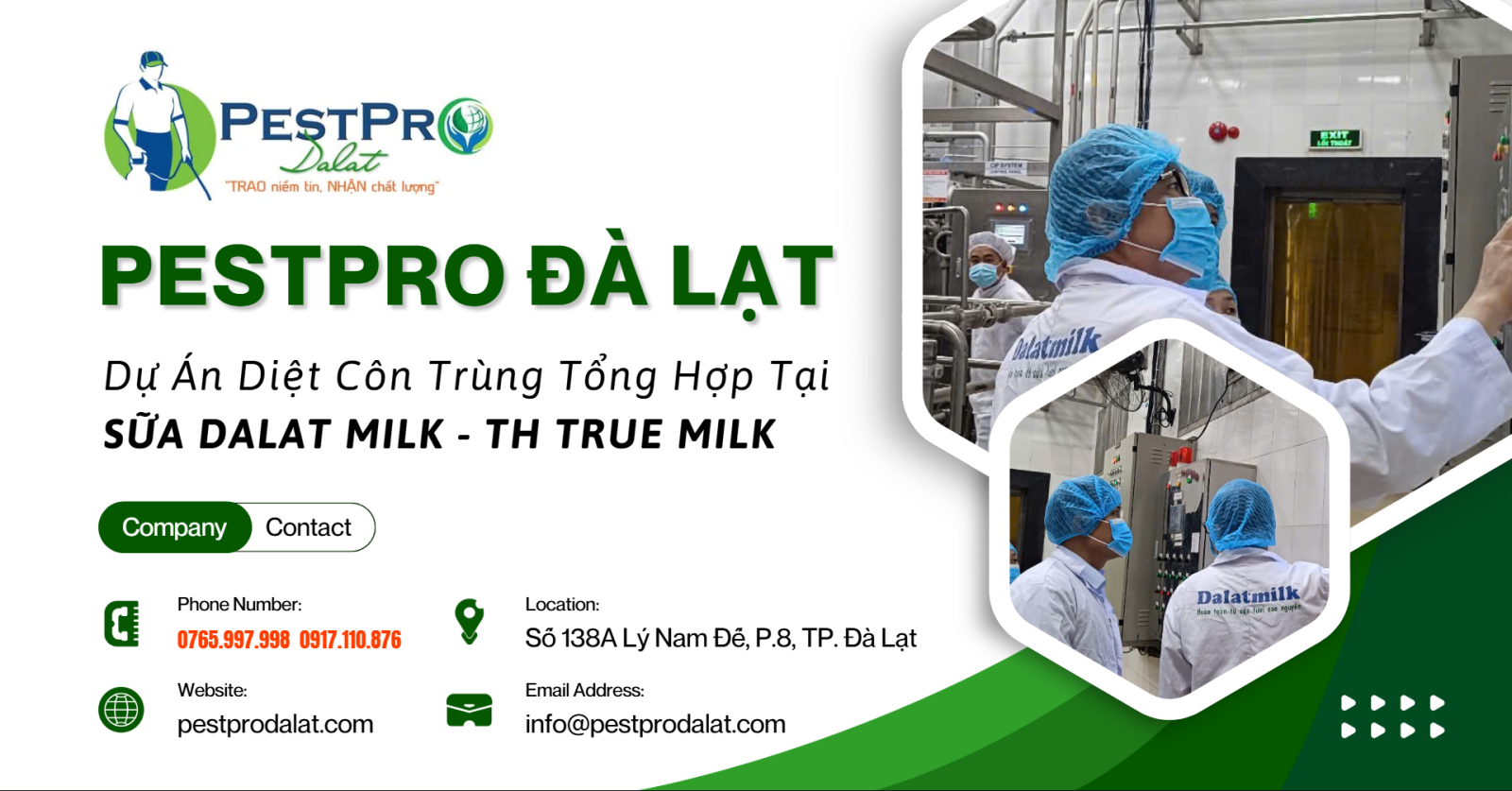 Dự Án Diệt Côn Trùng Tổng Hợp Tại CÔNG TY SỮA TH TRUE MILK DALAT