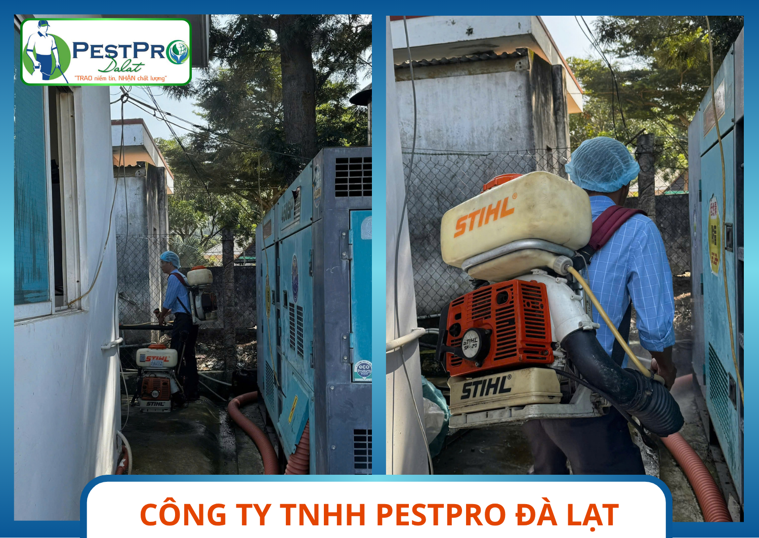 Kiểm Soát Côn Trùng, Chuột Bên Ngoài Nhà Máy – phun xử lý khu vực dưới mái che, tủ điện và kệ vật tư
