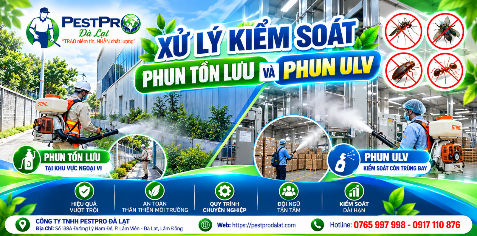 Phun ULV và phun tồn lưu ngoại vi – Báo Cáo Xu Hướng Và Kiểm Soát Côn Trùng Cho Nhà Máy